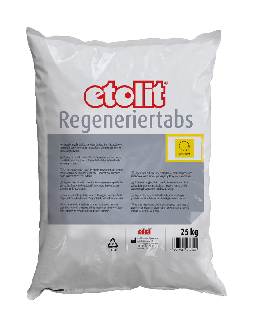 etolit Regeneriertabs Tabs 25kg – Weiße Tabletten für die Regeneration von Wasserenthärtungsanlagen